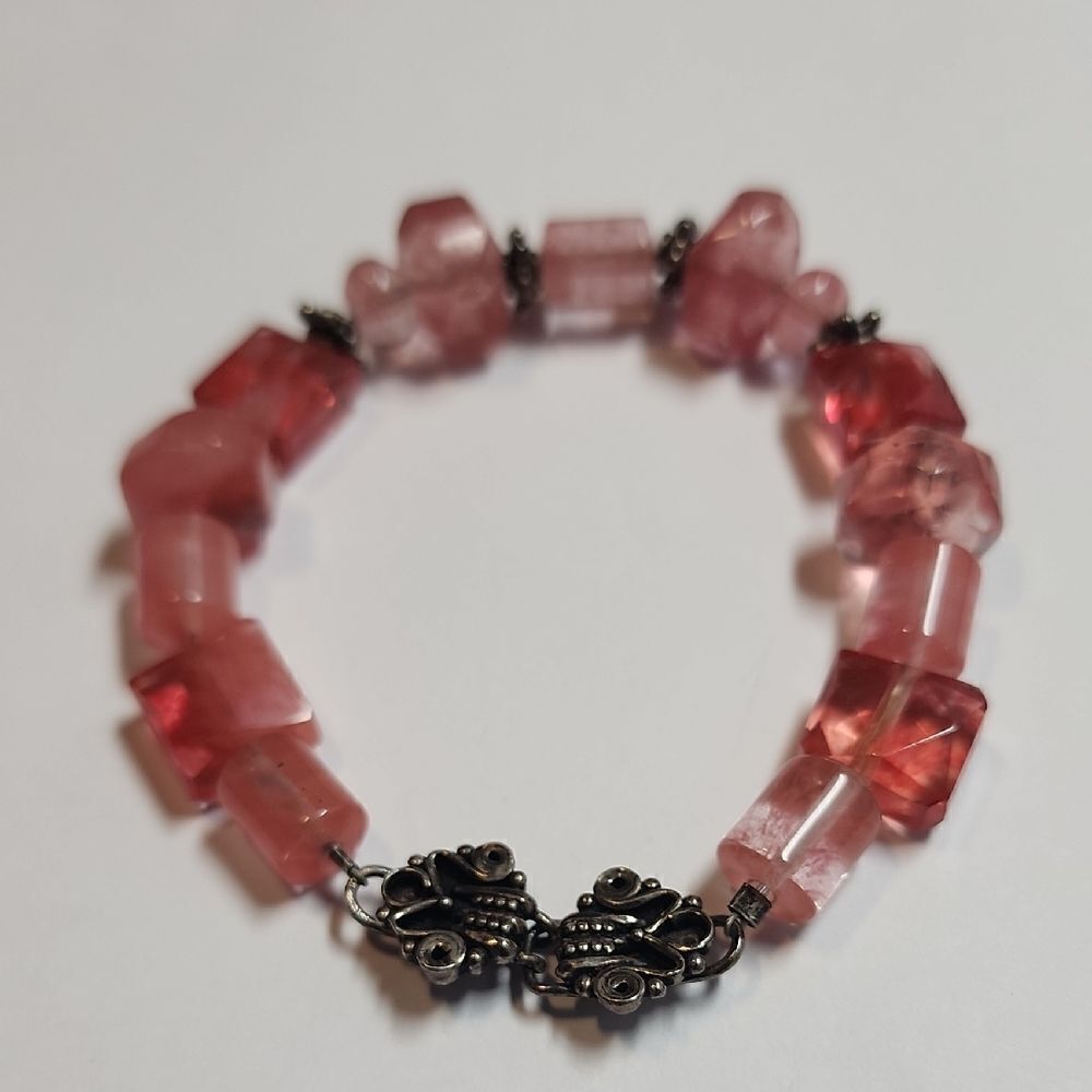 Elegant Pink Beaded Bracelet